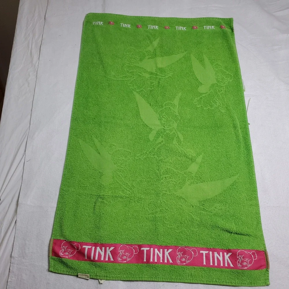 Disney Kids Beach Towel Green Tinker Bell Fairy TINK 44 x 27